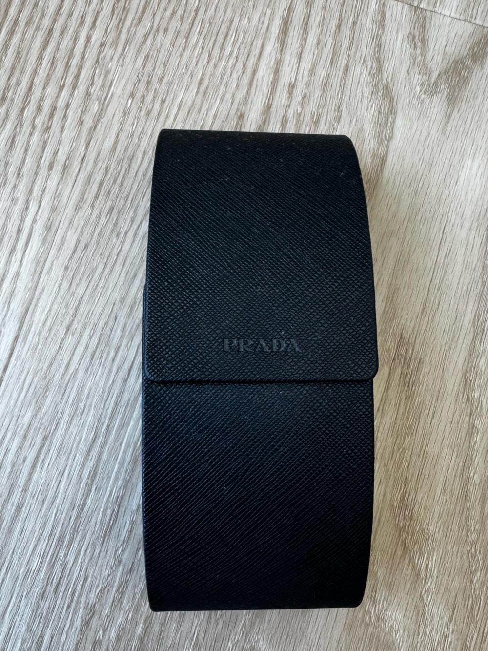 Prada Black Textured Saffiano Leather Sunglass Case